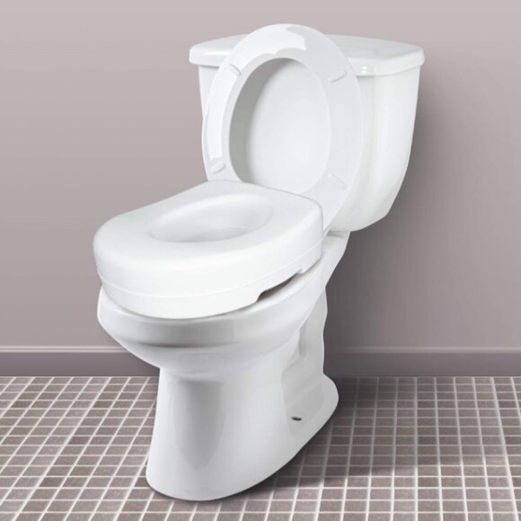 Carex Economy Raised Toilet Seat, 5.5'' White, 300 lb Capacity - 1 Count - Picture 2 of 9